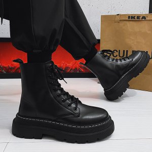 (image for) 2023 autumn and winter new style Martin boots British style leather boots thick-soled snow Hong Kong style Martin boots 6901P60