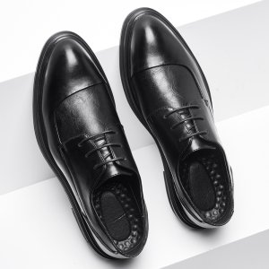 (image for) x3242-p135 new men's pointed leather shoes, Korean style trendy formal business casual leather shoes, men's wedding shoes