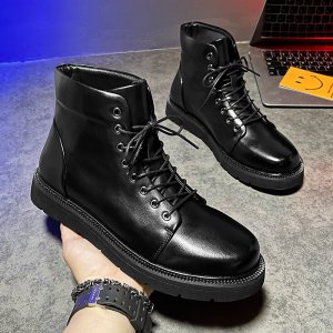 (image for) 1130-p195 Martin boots casual British style retro motorcycle soft leather boots men's trendy 2024 autumn and winter new style