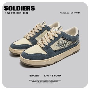(image for) Leopard pattern niche design zipper moral training shoes men's casual sports shoes XZ517-1XZ1821P55